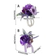 thumbnail image 5 of lanema Faux Flower Bridesmaid Wedding Bridal Party Decoration 2Piece Silk Floral Arrangements Brooch/ Wrist Flower, 5 of 13