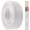 thumbnail image 1 of MOOKEERF 18/2 Shielded Wire 200FT 18 AWG 2 Conductor Stranded Shielded Plenum Cable White CL3P Jacket for Security/Alarm/Access Control/Sound-18AWG 2 Conductors Wire, 1 of 8