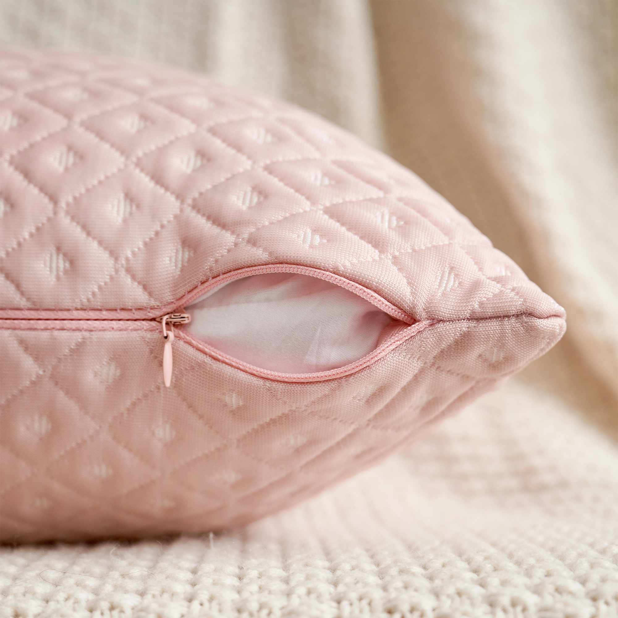 Unique Bargains Set of 2 Soft Modern Geometric Pillow Cushion Cases Pink 20" x 20"