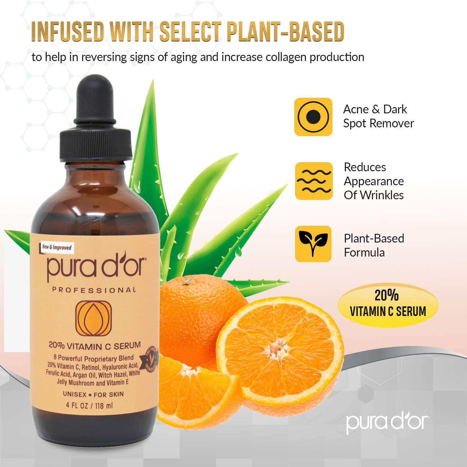 PURA D'OR 20 Vitamin C Serum (4oz BEST VALUE) Ubuy Chile