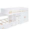 thumbnail image 6 of Twin Solid and Stable Wooden Bunk Bed with Trundle, Cabinet, Wardrobe, Desk and Drawers (White), 6 of 16