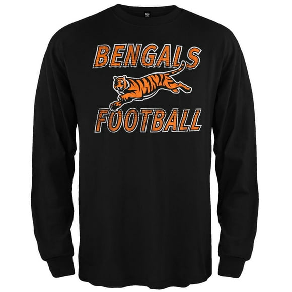 Cincinnati Bengals - T-Shirt à Manches Longues Premium avec Logo Flanker