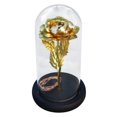 thumbnail image 1 of Artificial Gold Foil Rose Flower And LED Light String In Glass Dome On Wooden Base The Best Gift For Women(Battery Not Included), 1 of 10
