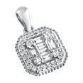 thumbnail image 3 of 14K White Gold Baguette Diamond Milgrain Edge Small Square Halo Pendant 1/4 CT., 3 of 6
