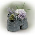 thumbnail image 3 of Alpine Corporation 14" x 11" x 10" Magnesia Denim Shorts Planter, Blue, 3 of 12