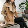 thumbnail image 4 of Women Waistcoat Sleeveless Lapel Double-Breasted Short Style Solid Color Casual Cardigan Thickened Velvet Lining Vest Coat, 4 of 8