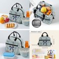 thumbnail image 5 of Yuyamidu Blue Bow Camo 17 Inch School Backpack Set, 4Pcs with Lunch Bag Pencil Case Water Bottle Sleeve, Lightweight Bookbag for Teens Girls Boys Travel Daypack, 5 of 7