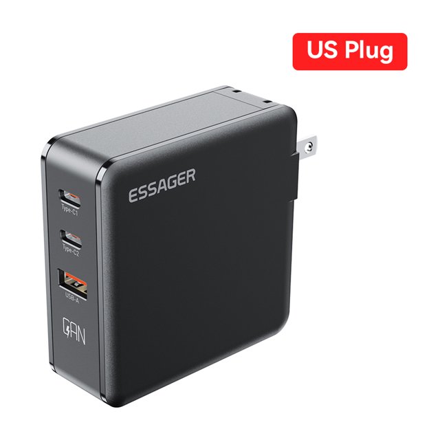 Cargador rápido PD de 140 W GaN para teléfonos móviles iPhone Huawei (enchufe negro de EE. UU.) Ndcxsfigh Para estrenar
