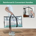thumbnail image 3 of 6 Pack Totes for Storage Large Moving Bags Heavy Duty，Moving Boxes with Zippers Top and Sturdy Handles,College Dorm Storage Bags for Space Saving and Packing,Collapsible Moving Supplies(Clear,93L), 3 of 10