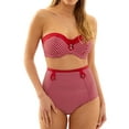 thumbnail image 7 of Panache RED/WHITE Britt Stripe Bandeau Bikini Swim Top, US 30H, UK 30FF, 7 of 7