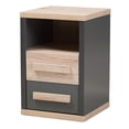 thumbnail image 1 of Baxton Studio Pandora 2 Drawer Nightstand in Gray and Oak Brown, 1 of 10