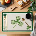 thumbnail image 2 of Saint Patrick's Day Placemats Set of 4 Vintage Green Buffalo Plaid Shamrocks Linen Texture Heat Insulation Washable Place Mats, Non-Slip Table Mats for Dining Table Party Kitchen,13x19 Inch, 2 of 9