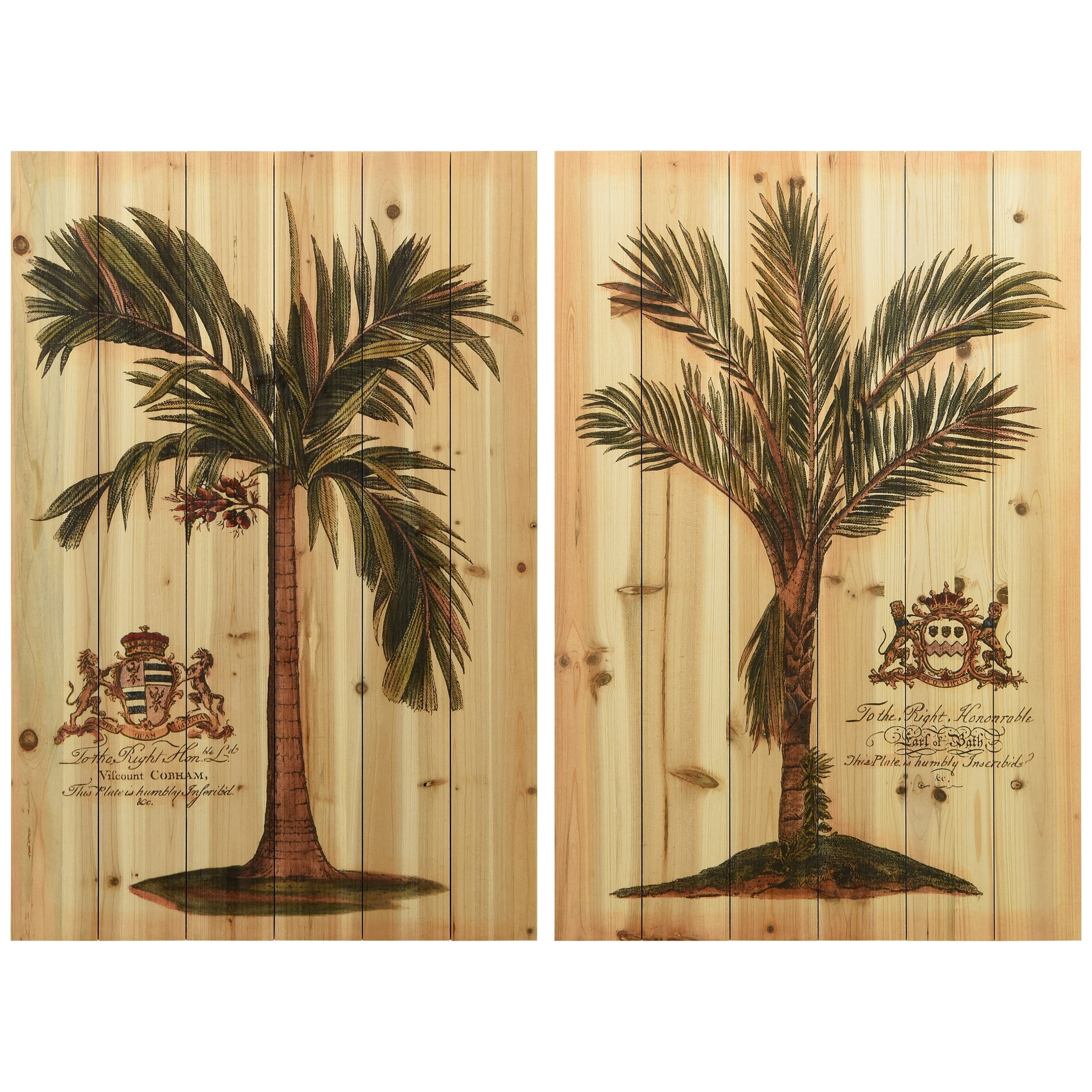 Empire Art Direct British Colonial Palm I & II Print on Solid Wood Wall