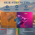 thumbnail image 7 of 1 Pcs 2D Flat License Plate Covers & Frames, Howling Wolf For Decorative Front, Waterproof For Decoration Aluminum License Plate Covers & Frames Cover For Men Women, 12" X 6", 7 of 7
