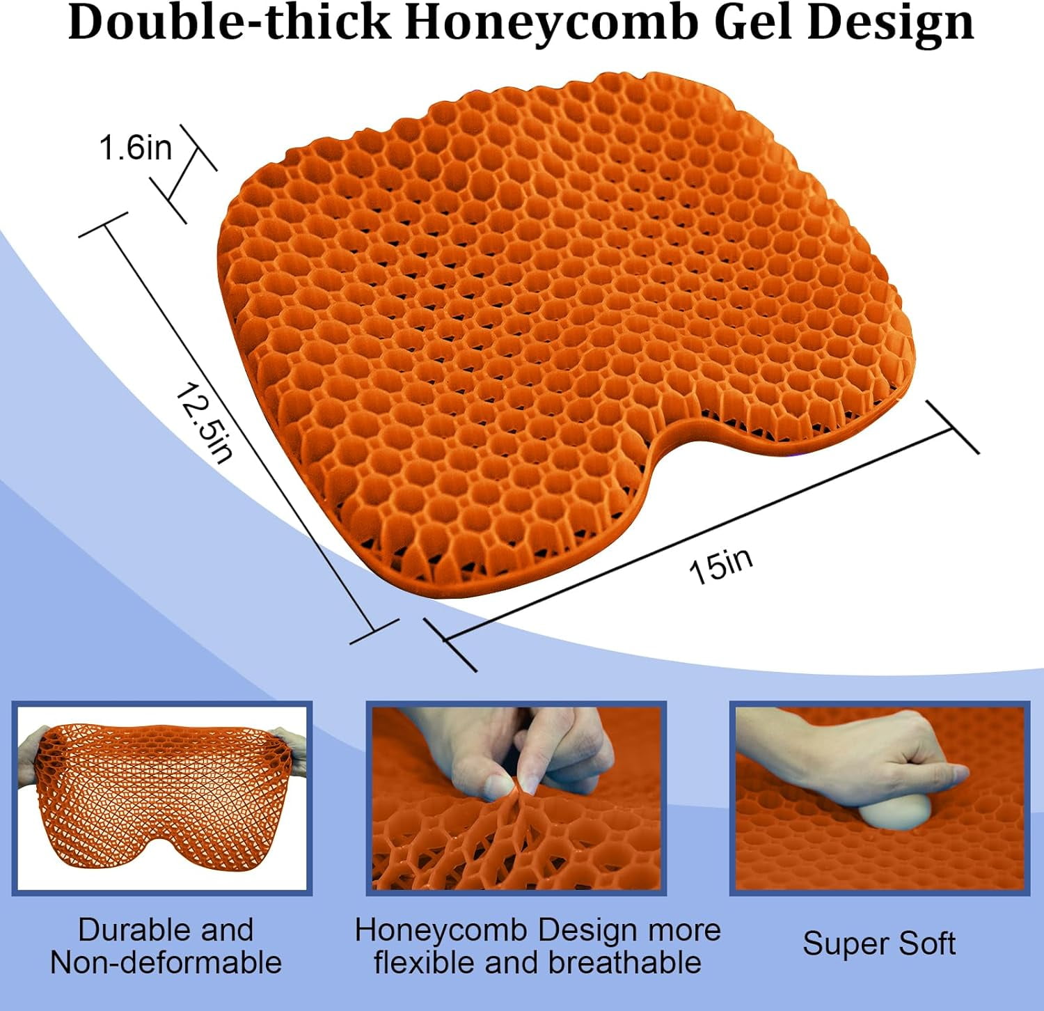 Anti-Slip Kayak Seat Cushion - Waterproof Thicken Gel Boat Kayak Canoe Rowing Stadium Pad for Sit in Kayak Chair Kayak Accessories Equipment Gear for Fishing Kayak