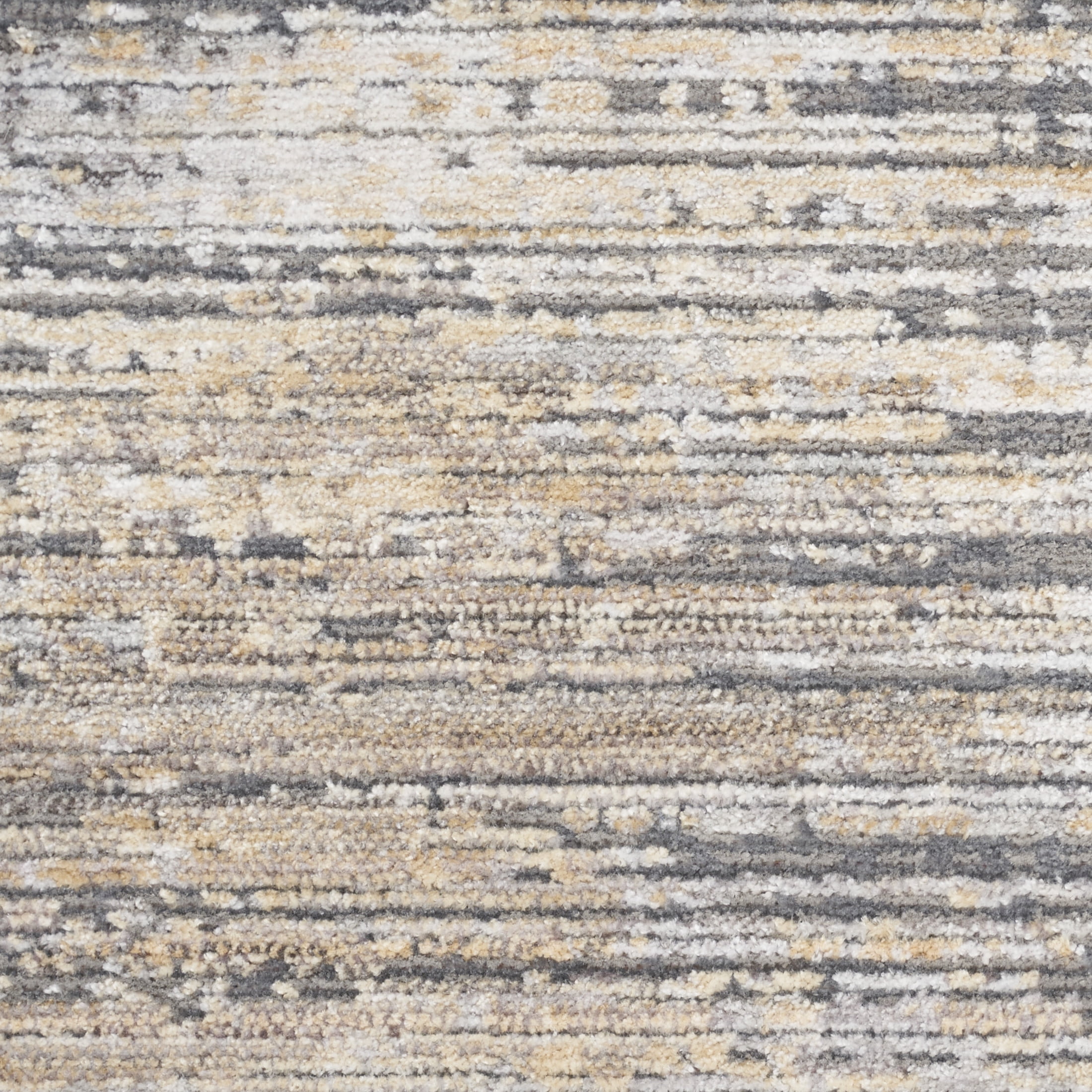 Nourison Modern Abstract Abstract Grey Gold 2'2" x 8' Area Rug (2x8)