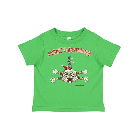 

Inktastic Merry Christmouse Cat in Santa Hat Gift Toddler Boy or Toddler Girl T-Shirt