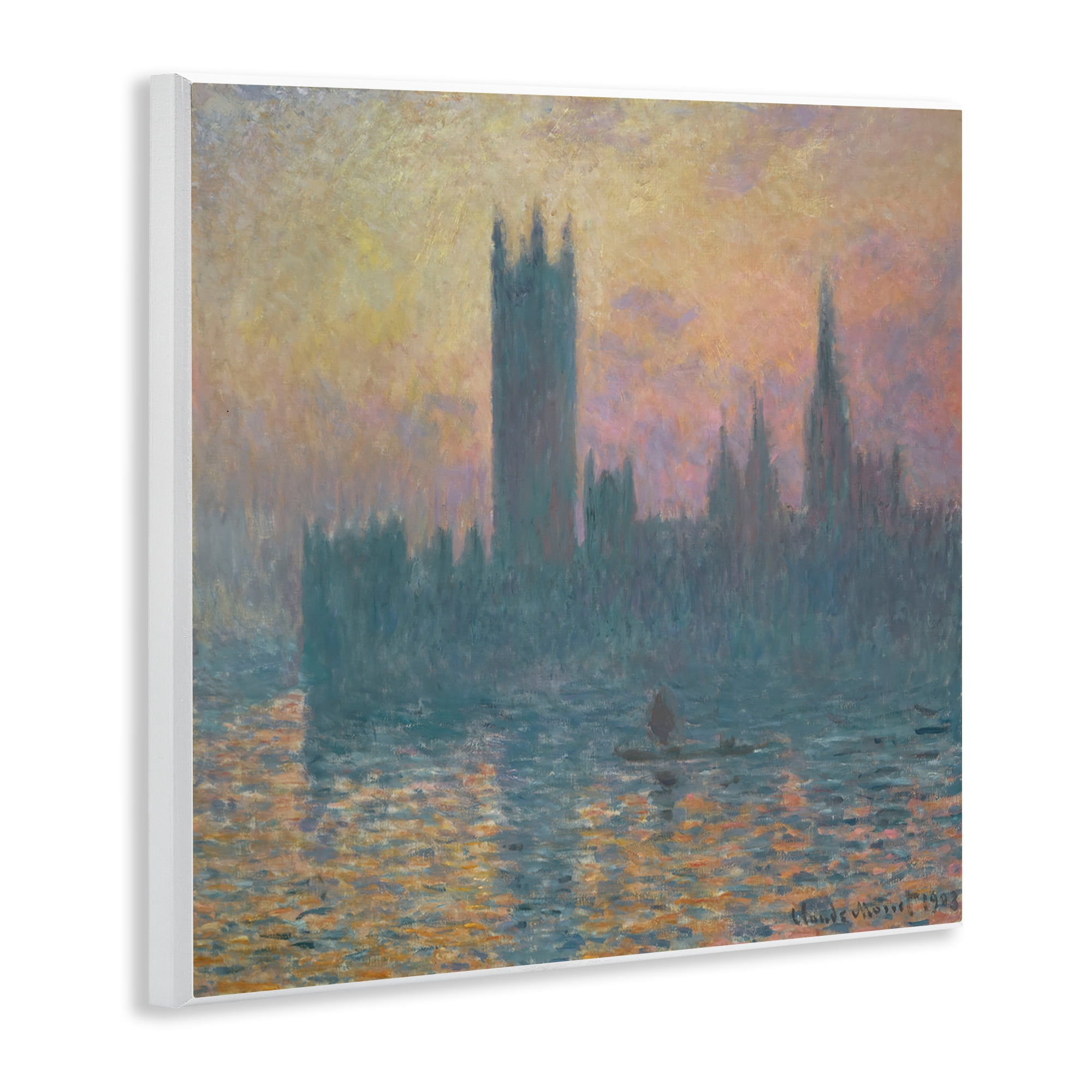 Stupell Industries Classical Monet London View Scenic & Cityscapes Painting Unframed Art Print Wall Art, 12 x 12