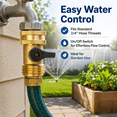thumbnail image 3 of 2pcs US Standard Solid Brass Garden Hose Connector - Heavy Duty Hose Fitting with On/Off Switch, Leak-Proof Water Hose Adapter for Garden Lawn Watering & Outdoor Irrigation Use, 2in, Gold, 3 of 7