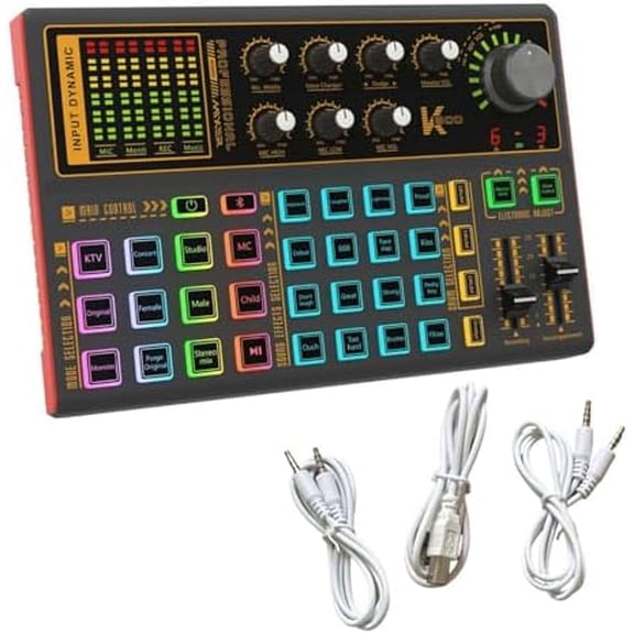 5V 1A K300 Sound Card Body 20 Special Effects 12 Electric Sounds & 4 Preset Reverb Modes Support Multi-Device Streaming$$Music