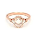 thumbnail image 3 of HeartsAndYou 1ct Oval Moissanite Engagement Ring for Women 18k Yellow Gold Over Silver Trillion Accent Trilogy, 3 of 6