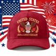 thumbnail image 5 of vigerkar 250 Anniversary USA Hat Embroidered Patriotics Eagle Trucker Cap 250th Anniversary Mesh-Back Cap for Men Women (Wine, One Size）, 5 of 9
