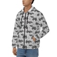 thumbnail image 3 of Goofa Gray Tractor Pattern Mens Full-zip Hoodie, Zip-up Pullover Hooded Sweatshirt, Kangaroo Pocket Hoodie Ideal for Daily Wear, Travel, and Home-, 3 of 5