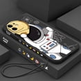 thumbnail image 1 of Funda de teléfono con cordón de mano de astronauta para iPhone 14 13 12 Pro Max 13 Mini 14 13 Pro 11 funda de parachoques suave de silicona líquida a prueba de golpes Tan Jianjun unisex, 1 of 2