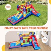 Spaco Inflatable Bounce House with 680W Blower and Ball Pit, Jumping Castle Family Backyard Bouncy Castle, Durable Sewn with Extra Thick Material, Idea for Kids