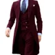 thumbnail image 3 of Traje elegante para hombre, traje ajustado, 3 piezas, chaqueta, chaleco, pantalones, conjunto de esmoquin formal para boda, escenario, fiesta, abrigo largo, 3 of 5