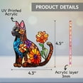 thumbnail image 2 of Hyperi Acrylic Floral Cat With Greeting Card Hanging Ornament, Gift for him/ her, 2 of 9
