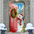 thumbnail image 7 of Seyotauo Festive Christmas Santa Claus Door Banner Decorative Polyester Holiday Door Cover with Snowman and Wreath, Perfect for Indoor and Outdoor Christmas Decorations 71 x 35 inch, 7 of 7