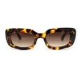 thumbnail image 2 of Womens Mod Rectangle Subtle Weave Pattern Arm Sunglasses Tortoise - Brown, 2 of 4