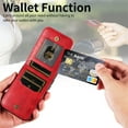 thumbnail image 4 of ELEHOLD Magnetic Wallet Case for iPhone 14 Plus, Built-in 360°Rotation Ring Stand,Slim Shockproof with Card Slot Retro PU Leather, Hybrid Rugged Drop Protective Cover, red, 4 of 8