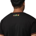 thumbnail image 5 of RAW X Relaxed Fit Embroidered Pocket Crewneck T-Shirt, Soft Stretch Tee for Men, Lion Pocket Embroidery - Black/Neon Orange, Medium, 5 of 9