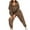 Coffee, variant on Women Casual Loose Pants Long Sleeve Tops Hooded Set Athletic Suit Set S-135 Beige M