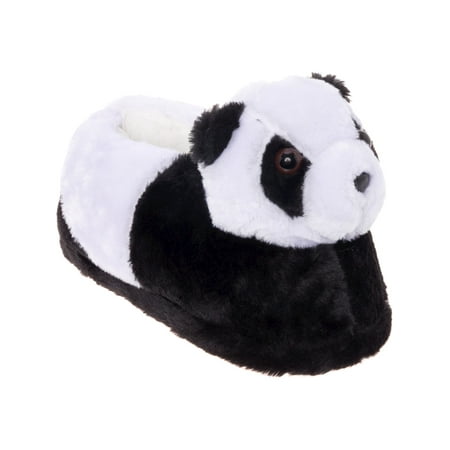 Bear Plush Slipper - Silver Lilly Panda Bear Plush Animal House Slippers w/ Comfort Foam Support