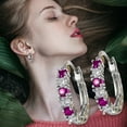 thumbnail image 4 of Fiudx Pendientes de Diamantes Huecos, Deslumbrante Diseño con Incrustaciones de Cristal, Exquisita Artesanía de Aleación, Estilo Elegante para Fiestas o Uso Diario, Perfectos para Mujeres a La Moda,, 4 of 6