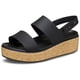 thumbnail image 1 of Sandalias Crocs Brooklyn Cuero Corcho Cuña Baja Negras Talla 9 M, 1 of 2
