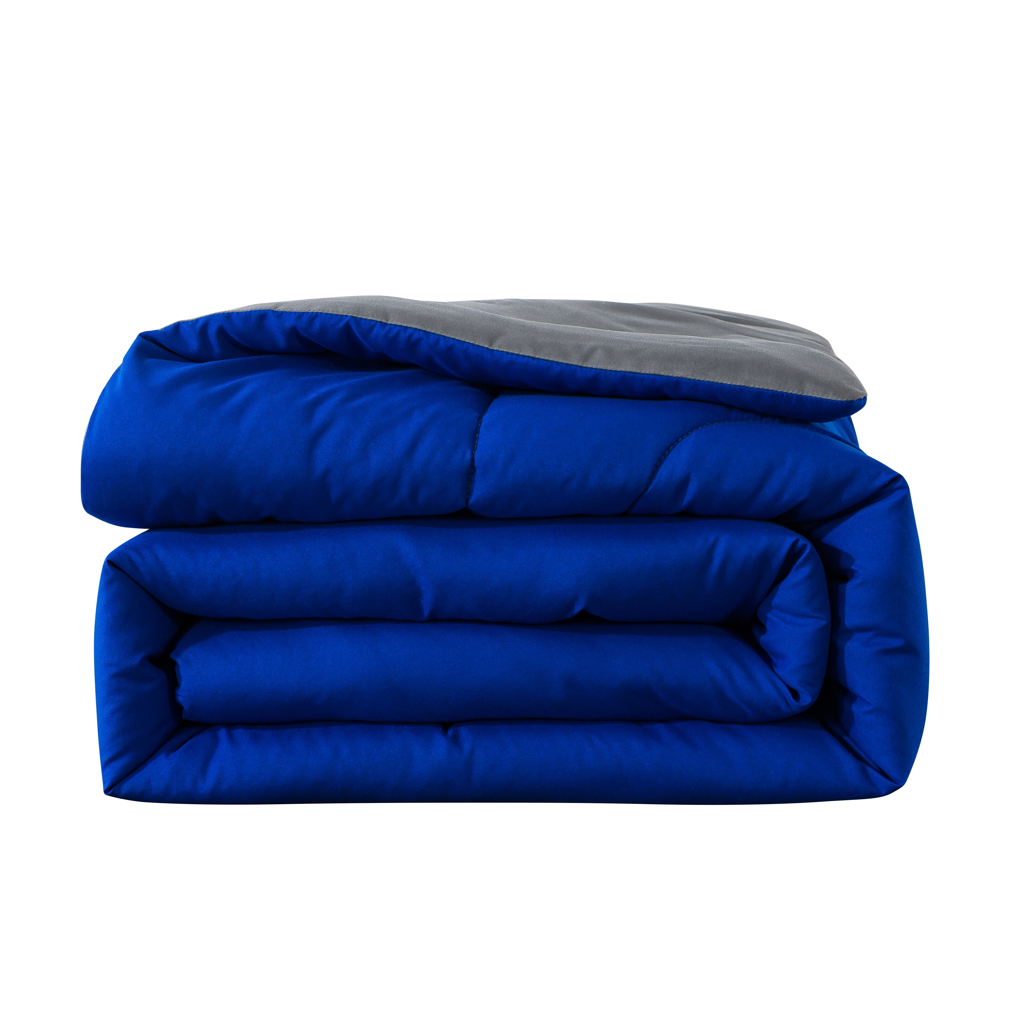 Mainstays 5-Piece Reversible Bed in a Bag Comforter Set with Sheets, Blue, Twin XL