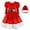 Red, variant on KAWELL Girl Santa Claus Costume Red Christmas Dress and Hat