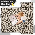 thumbnail image 4 of Brown and Beige Leopard Print Teens Toddler Nap Mat with Pillow, Sleeping Mat Bag for Preschool Daycare 51"x22", 4 of 6