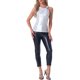 thumbnail image 2 of INSPIRAR CHIC Top de Mujer Sin Mangas Cuello Redondo Metálico Brillante Fiesta Nudo Torcido Cami Tops XL Blanco Plateado, 2 of 6