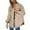 Khaki, variant on Womens Jackets Winter Jackets for Women Women's Solid Washed Denim Shirt Jacket With Hem Street Style Outerwear