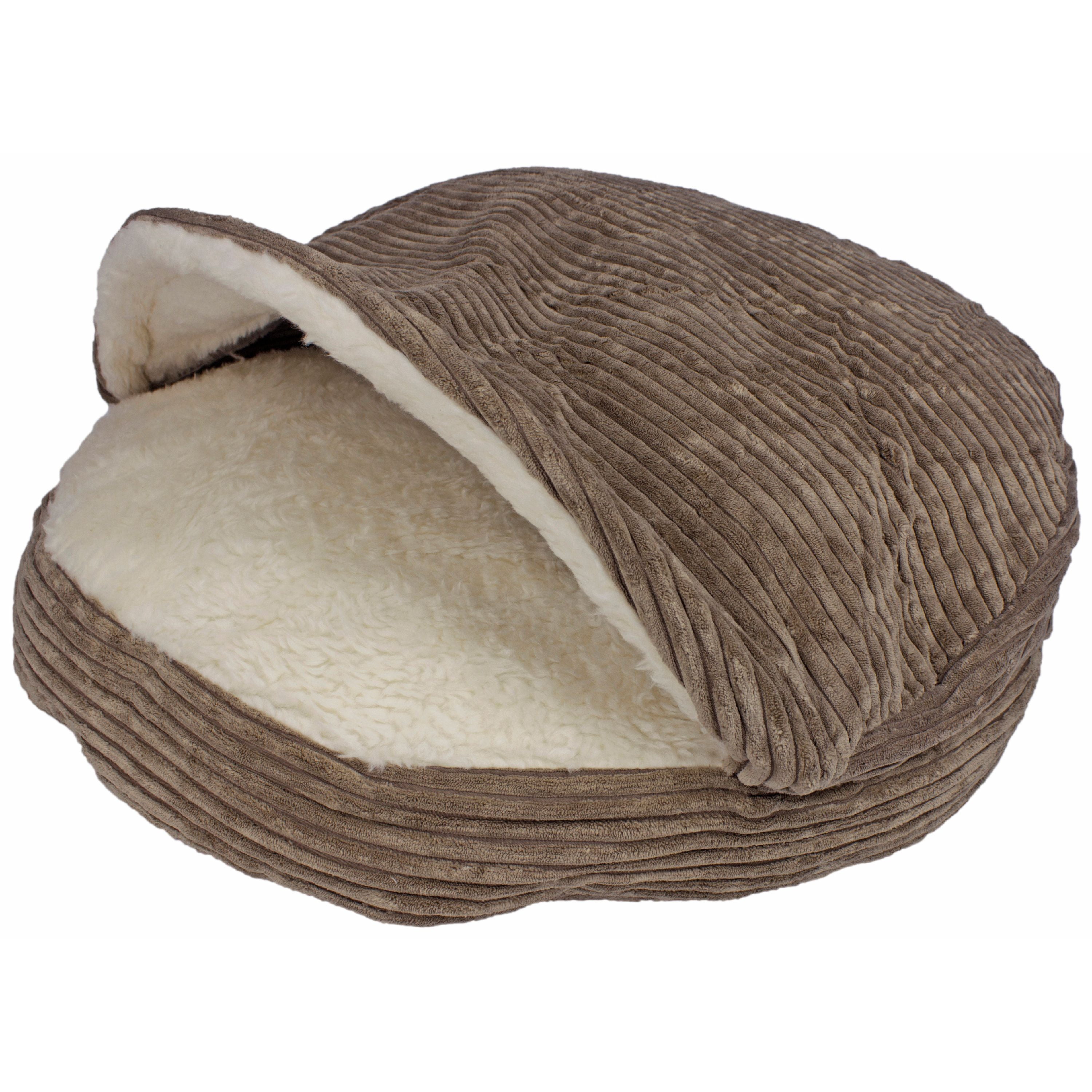 Precious Tails Plush Corduroy And Sherpa Lined Pet Dog Bed