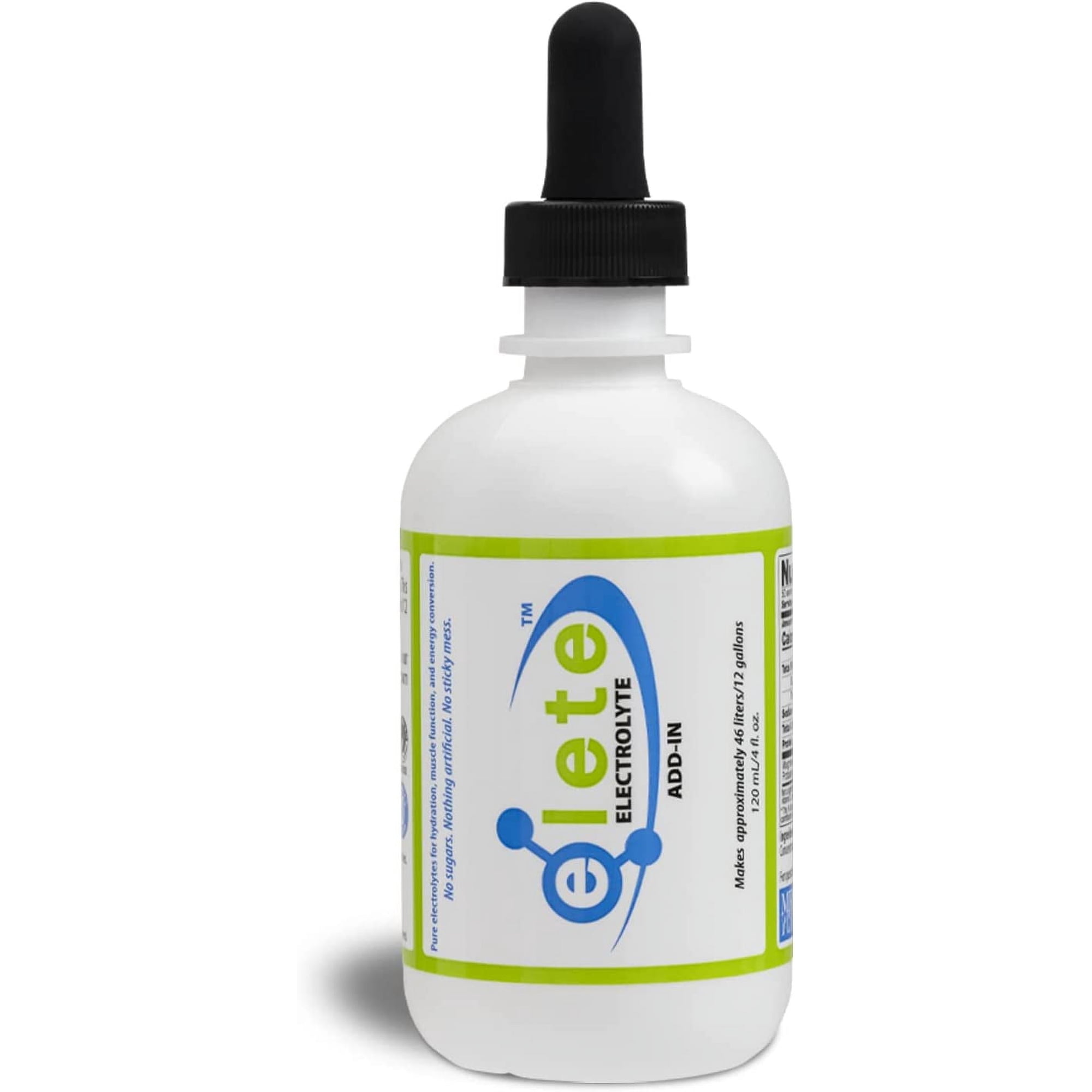 elete Electrolyte Add-in Hydration Drops | Sodium, Magnesium, Potassium & Trace Minerals | Unflavored, All Natural | Leg & Muscle Cramp Relief | Transform Any Drink into a Sports Drink, 4 Ounce