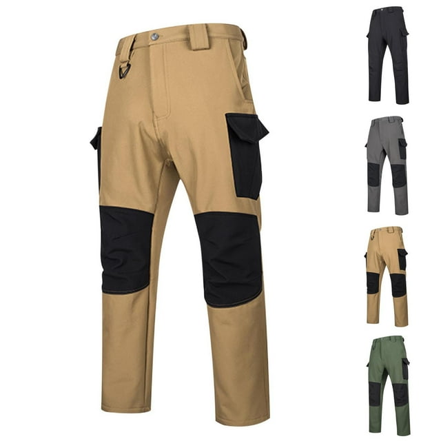 CFLVAEK Pantalon Cargo Tactique pour Hommes avec Multiples Poches à Blocs de Couleur Imprimé Randonnée Plein Air Pantalon Taille Confortable Entraînement Pantalon Cargo Noir TTG