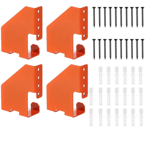 4Pcs Carbon Steel Chain Saw Suspension Bracket Rust Resistant Heavy Duty Chainsaw Wall Hanger for Garage Shed or Workshop Space
