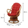 thumbnail image 2 of SK New Interiors Java Swivel Rocking Lounge Chair Natural Rattan Wicker with Burgundy Cushion, Colonial, 2 of 6