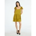 thumbnail image 3 of Scoop Women's Satin Bow Mini Dress, Sizes XS-XXL, 3 of 7